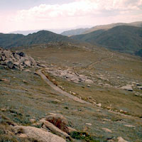 View from the top of Mt Kosciuszko