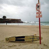 Beach Closed due to bad weather