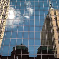 building reflection in the city