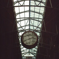 Railway station clock interior