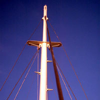 sail boat mast on the bay