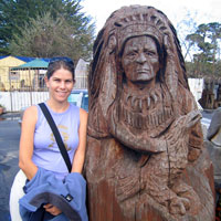 Clare and wooden indian