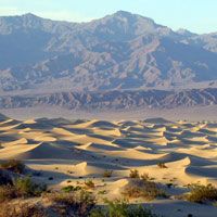 Shifting sand dunes