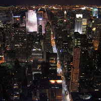 City lights from the top of the Empire State building