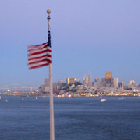 US flag in San Francisco