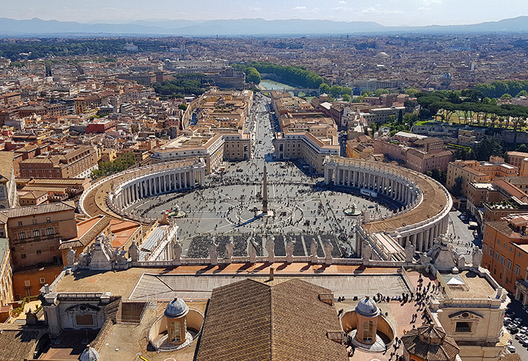 The view from the top of St Peter's, Vatican City 
