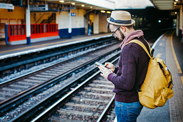 waiting for a train