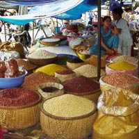 grains for sale in the market